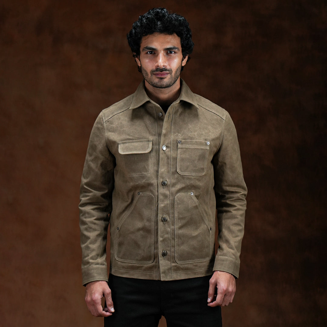 Chore Jacket Field Tan 12 Oz Hard Waxed Canvas