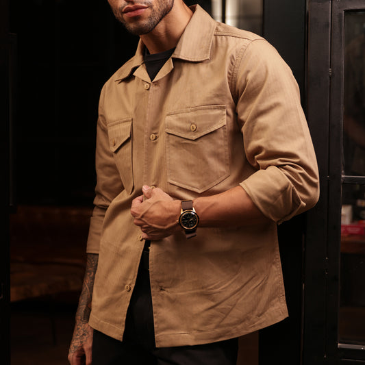 Fatigue Shirt Full Sleeves HBT Khaki