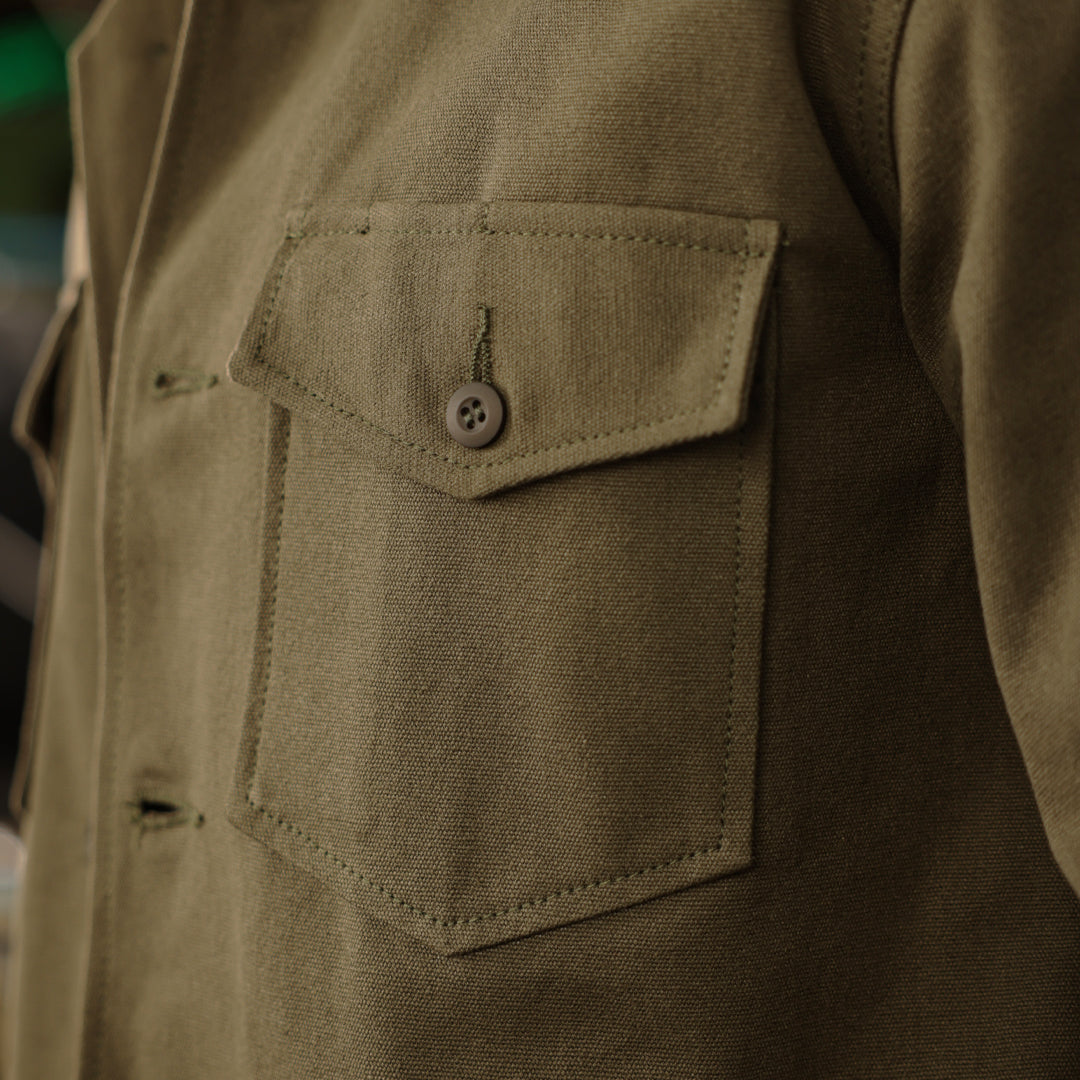 Fatigue Over Shirt Duck Canvas Olive Green