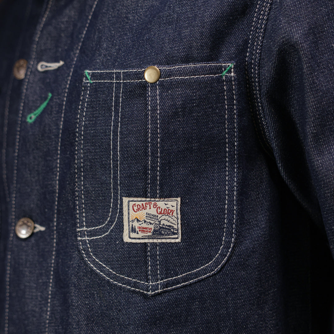 1930 Engineering Coverall Jacket Raw Denim Old Iron Blue