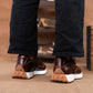 Classic Retro Leather Sneakers (Saddle Tan With White Sole)