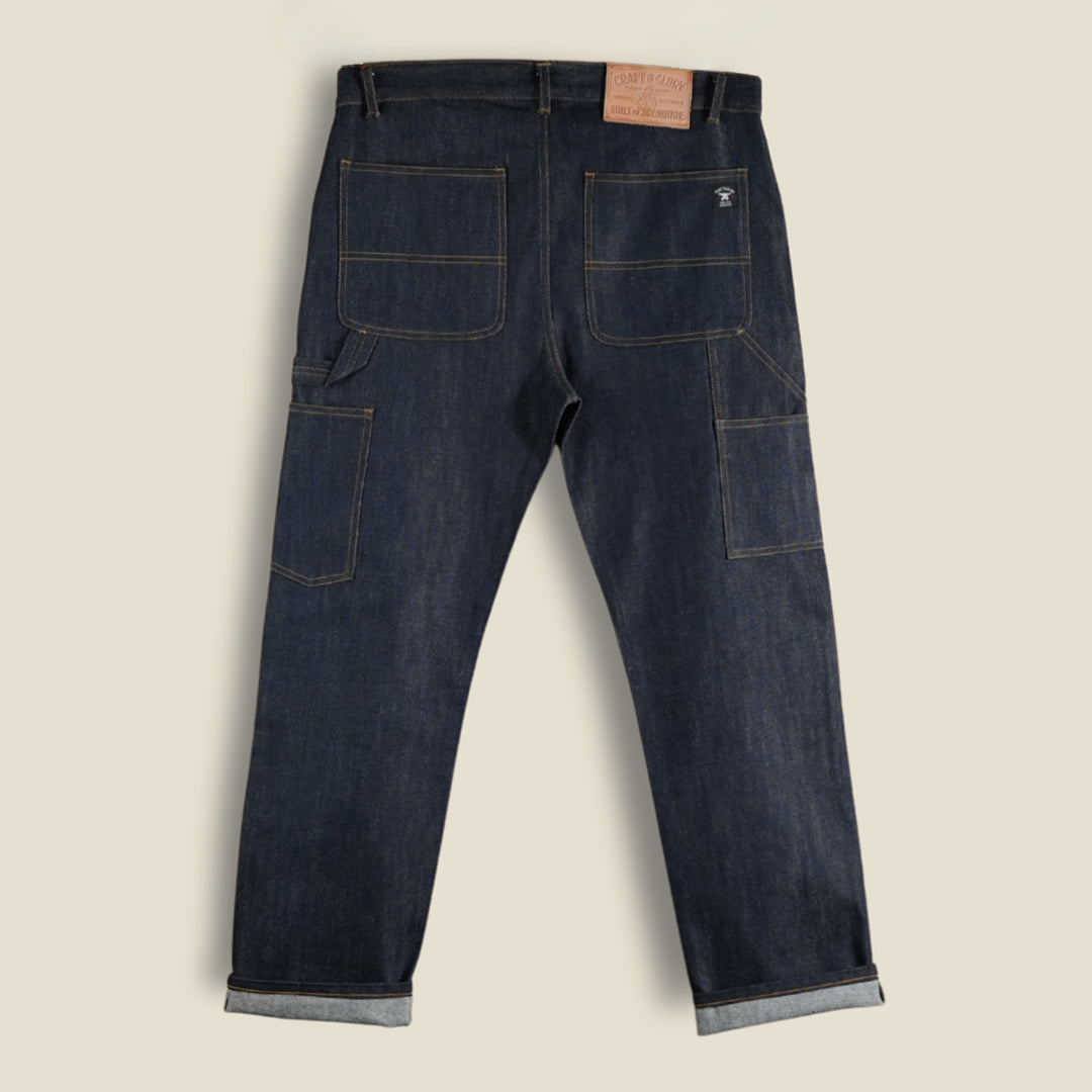 Double Knee Carpenter Blue Blood 2.0 15 Oz Selvedge Denim for Men (True Straight)