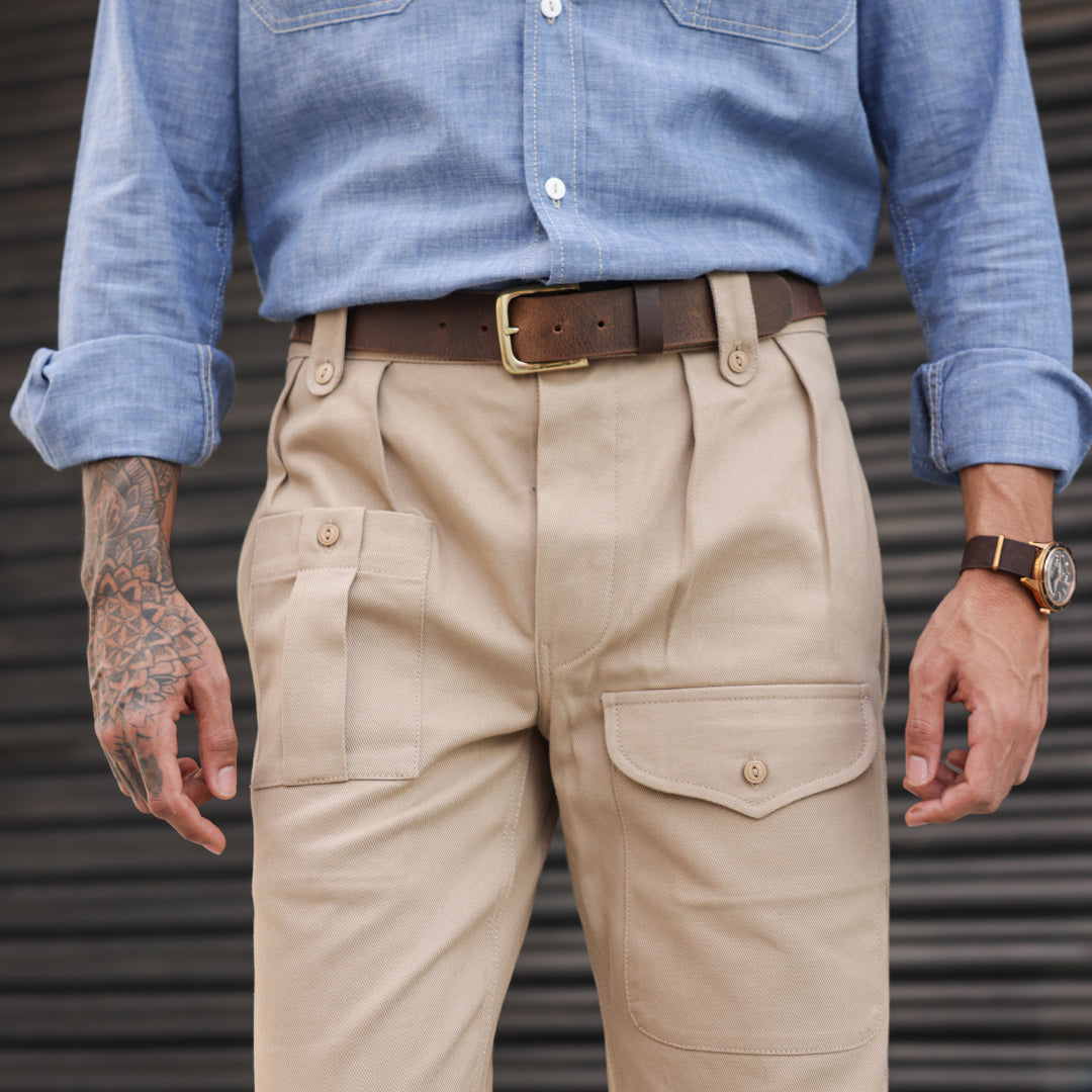 British Battle Trousers Cotton Twill Khaki Drill