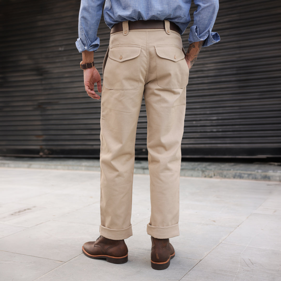 British Battle Trousers Cotton Twill Khaki Drill