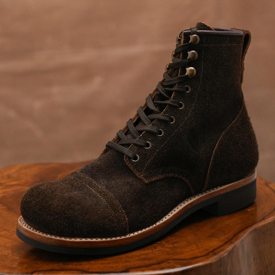 The Brandon Cap Toe Boots (Grizzly Brown) (Munson Last - Goodyear Welted)