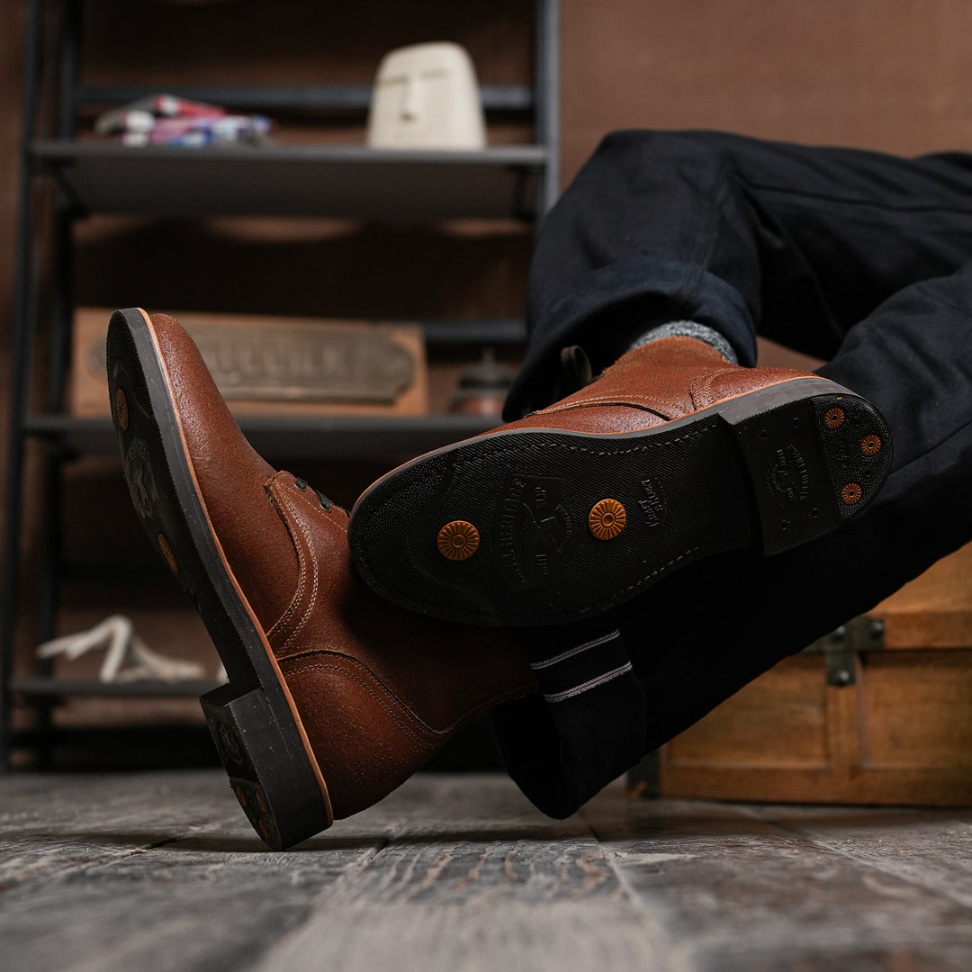 The Craft Boondocker Boots (Russet Waxed Roughout) Goodyear Welted