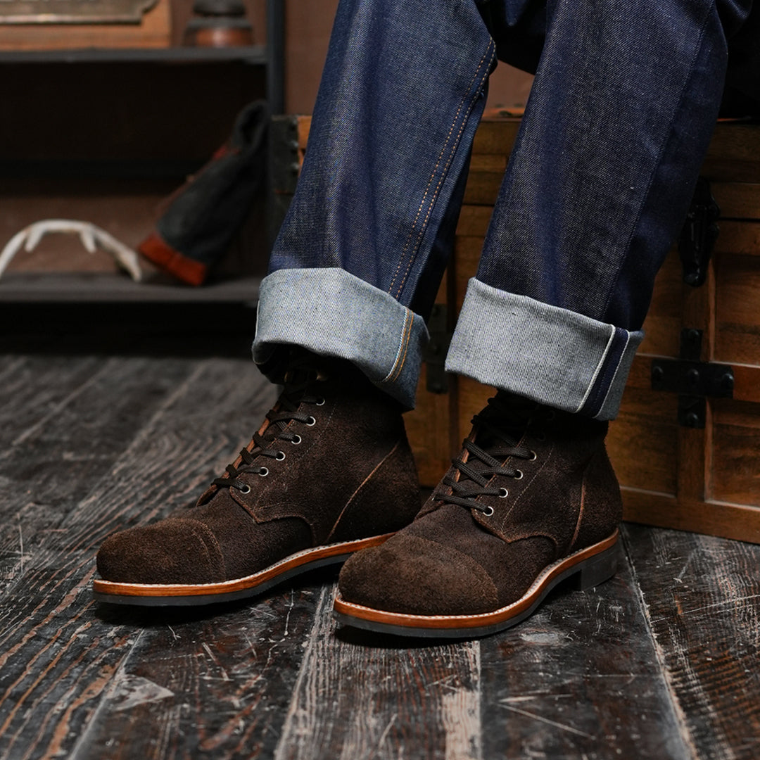 The Brandon Cap Toe Boots (Grizzly Brown) (Munson Last - Goodyear Welted)
