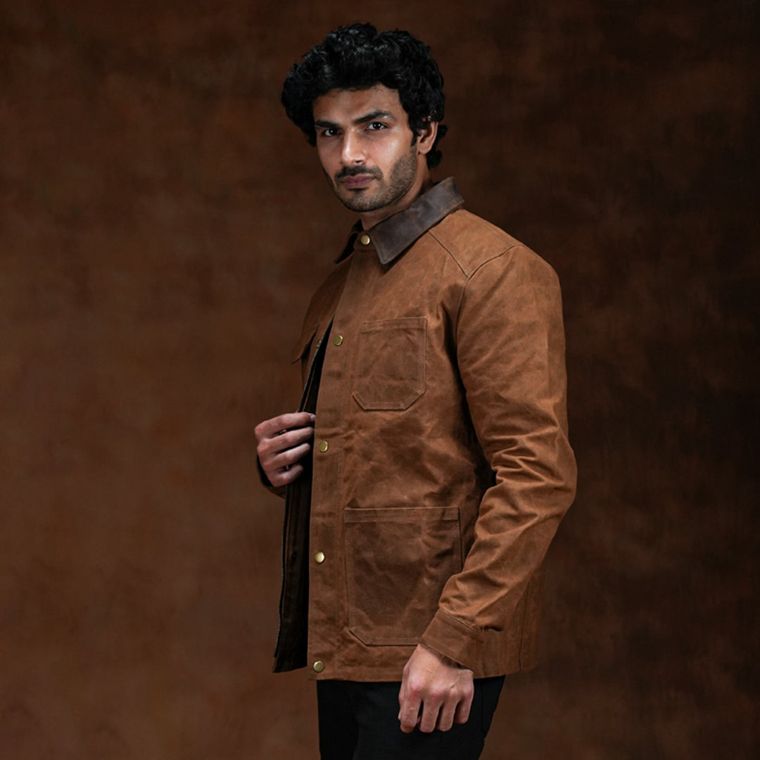 Cabin Jacket Bear Brown 12 Oz Hard Waxed Canvas