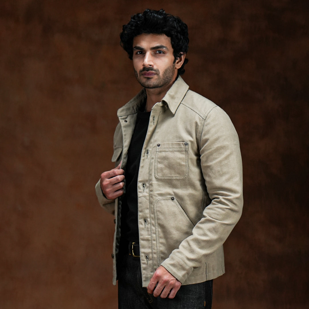 Chore Jacket Sandstorm 12 Oz Oil Waxed Twill