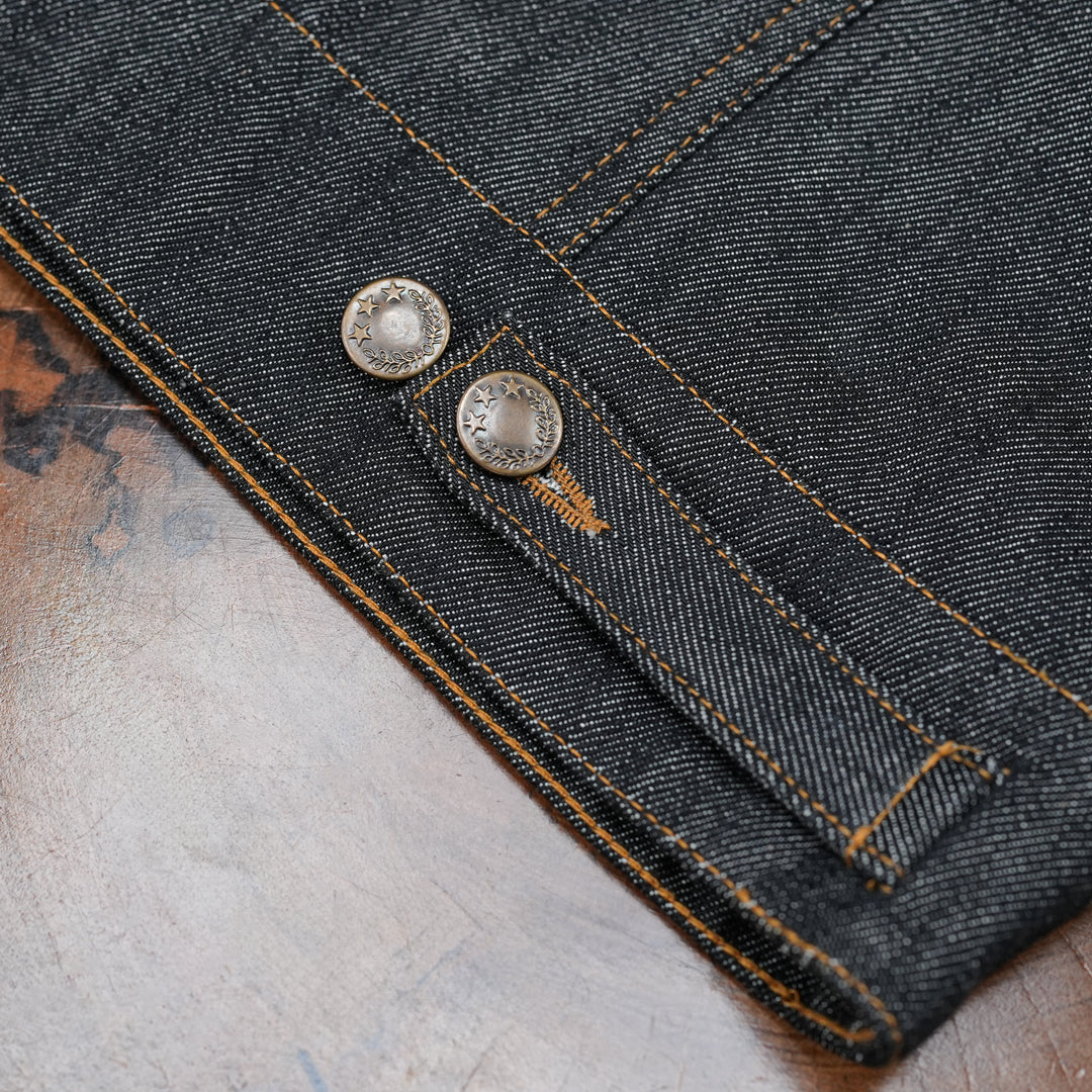 Trucker Type 2 Ghost Black 13 Oz Selvedge Denim