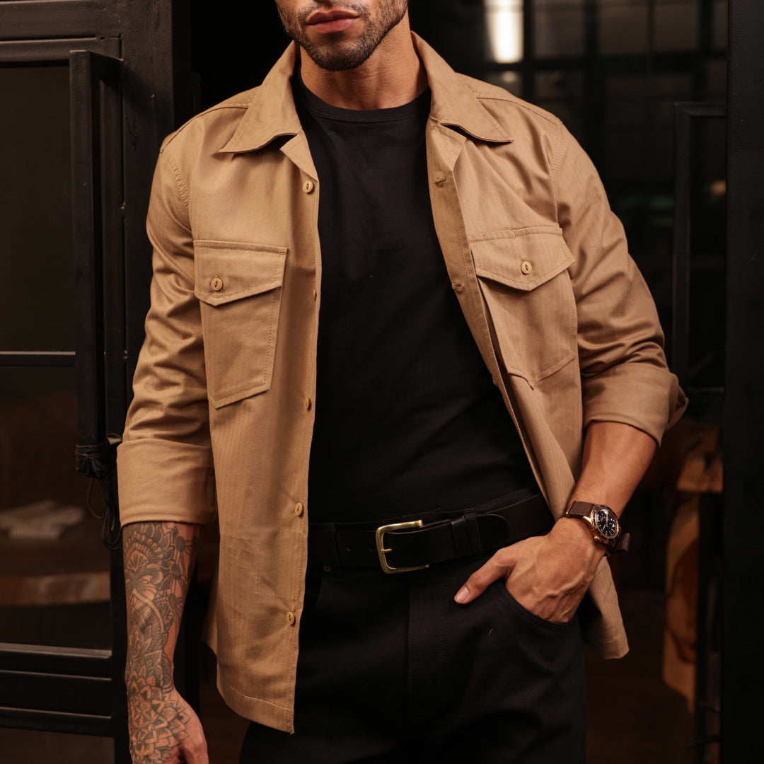 Fatigue Shirt Full Sleeves HBT Khaki
