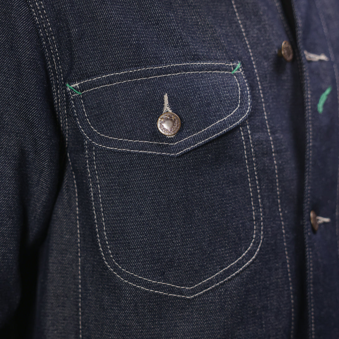 1930 Engineering Coverall Jacket Raw Denim Old Iron Blue