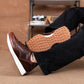 Classic Retro Leather Sneakers (Saddle Tan With White Sole)
