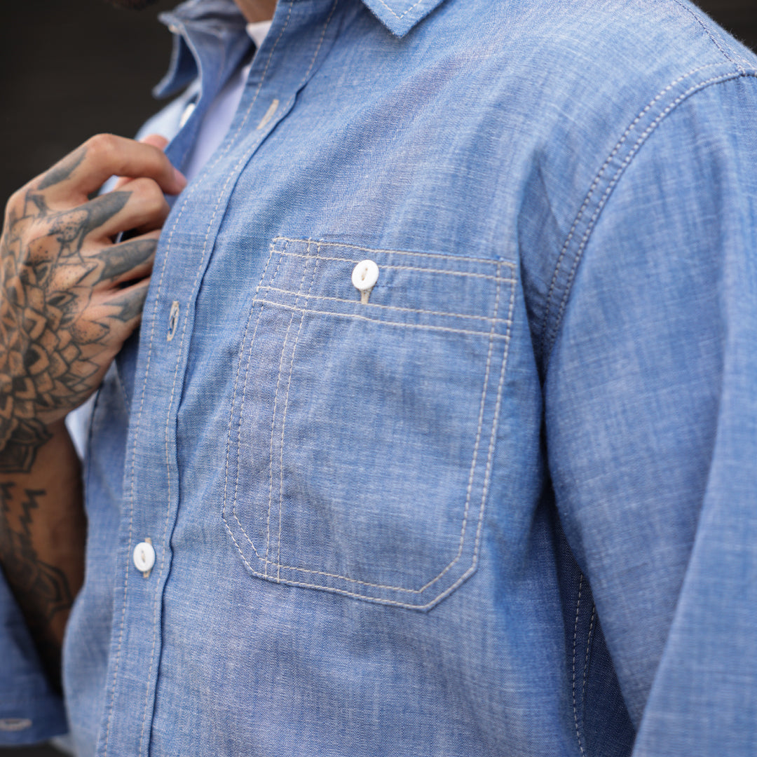 Heritage Work Shirt Full Sleeves Chambray Blue
