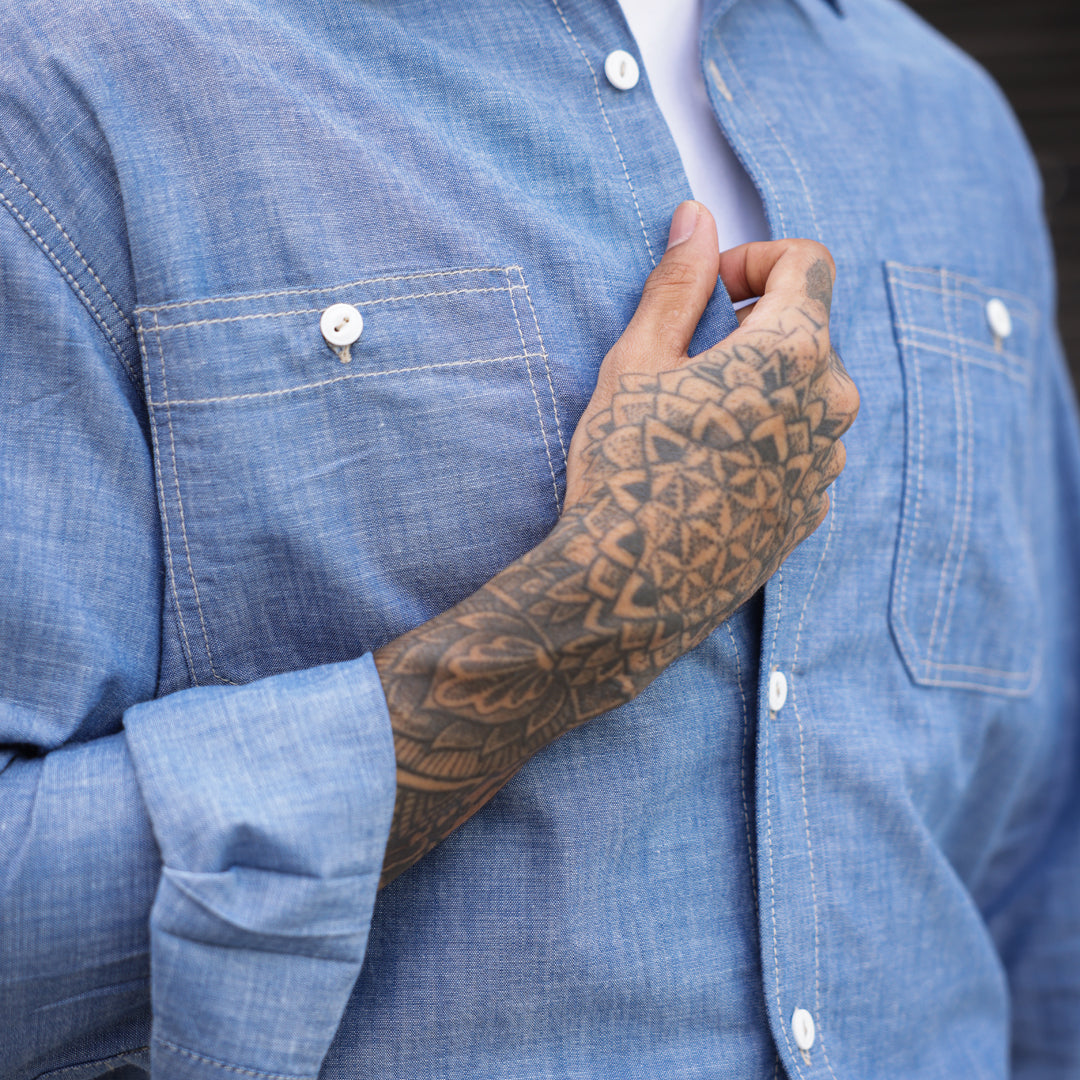 Heritage Work Shirt Full Sleeves Chambray Blue
