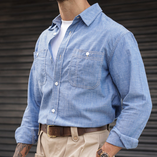 Heritage Work Shirt Full Sleeves Chambray Blue