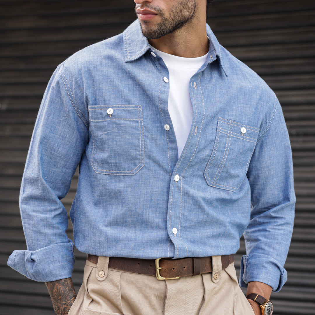 Heritage Work Shirt Full Sleeves Chambray Blue