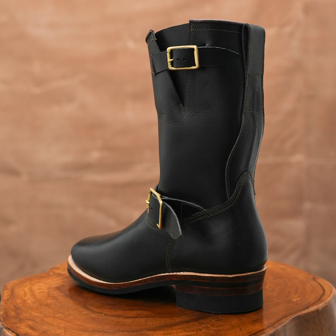 The Foundry Engineer Boots (Raven Black) Goodyear Welted