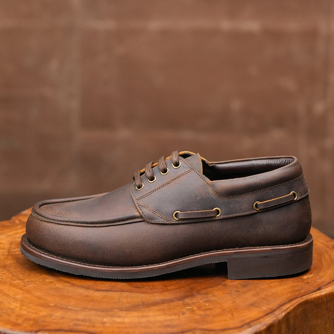 TEST Voyager Boat 2.0 Shoes (Vintage Brown) Goodyear Welted
