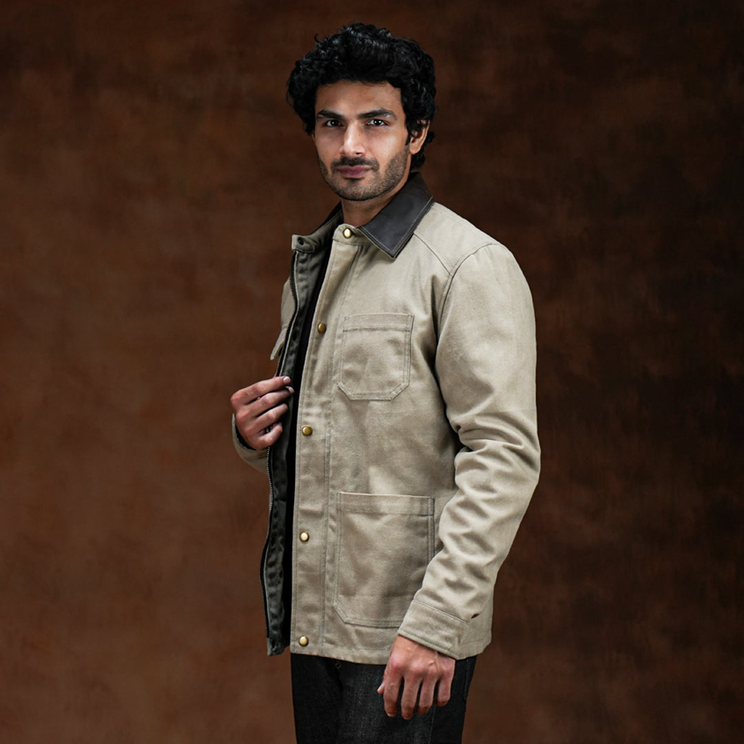 Cabin Jacket Sandstorm 12 Oz Oil Waxed Twill