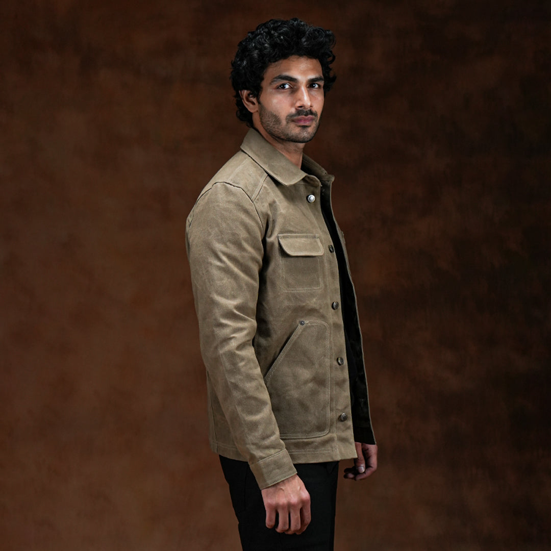Chore Jacket Field Tan 12 Oz Hard Waxed Canvas