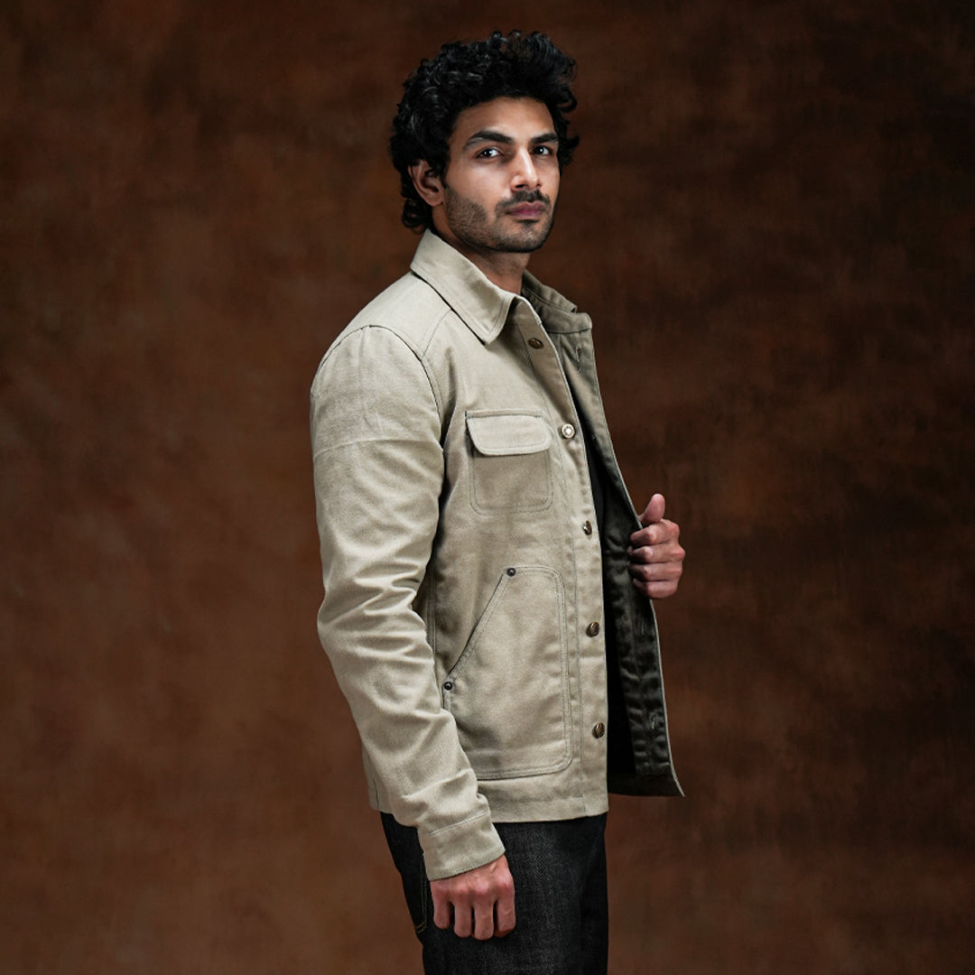 Chore Jacket Sandstorm 12 Oz Oil Waxed Twill