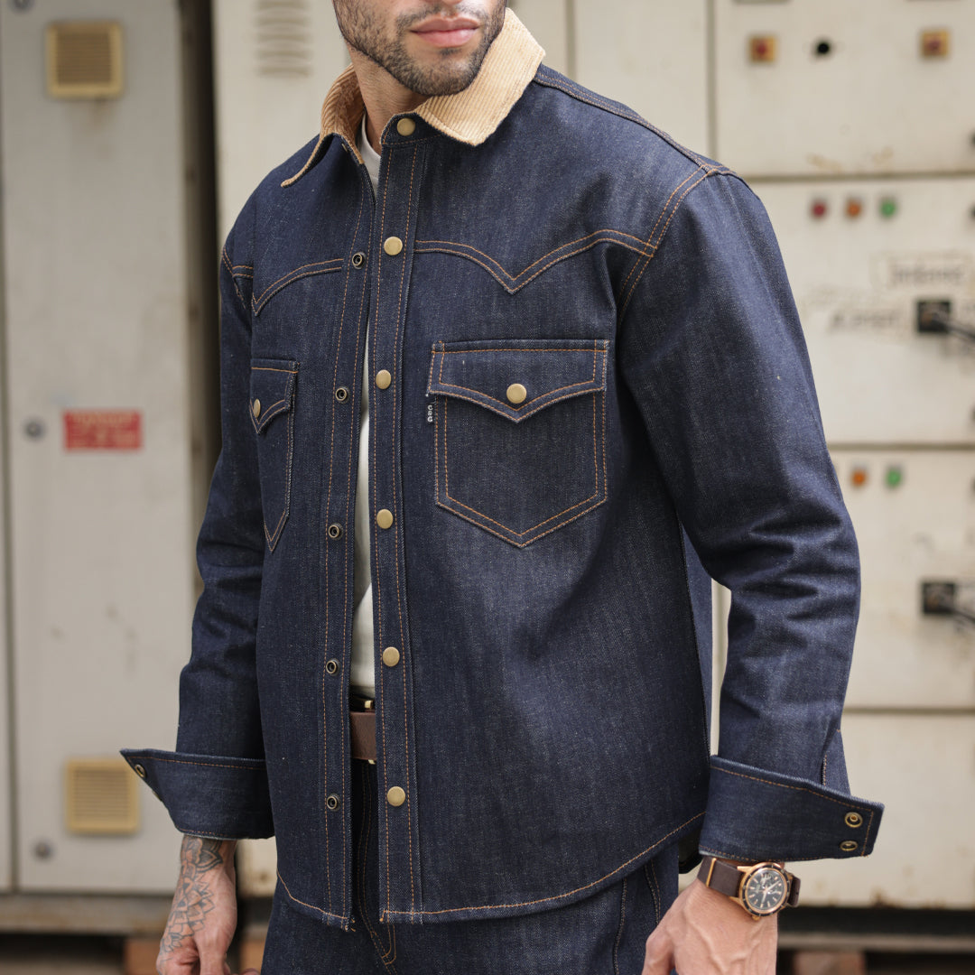 Western Over shirt Selvedge Blue Blood
