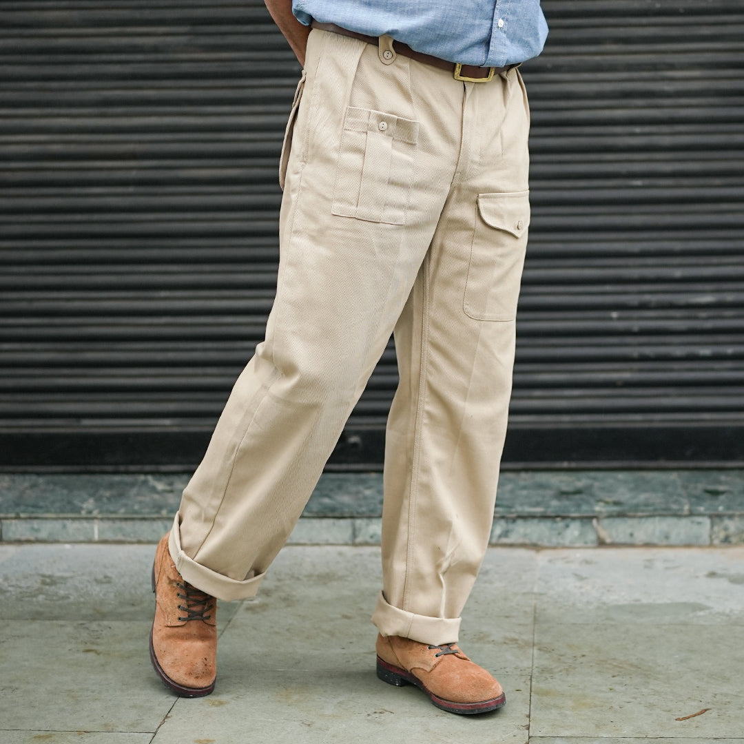 British Battle Trousers Cotton Twill Khaki Drill