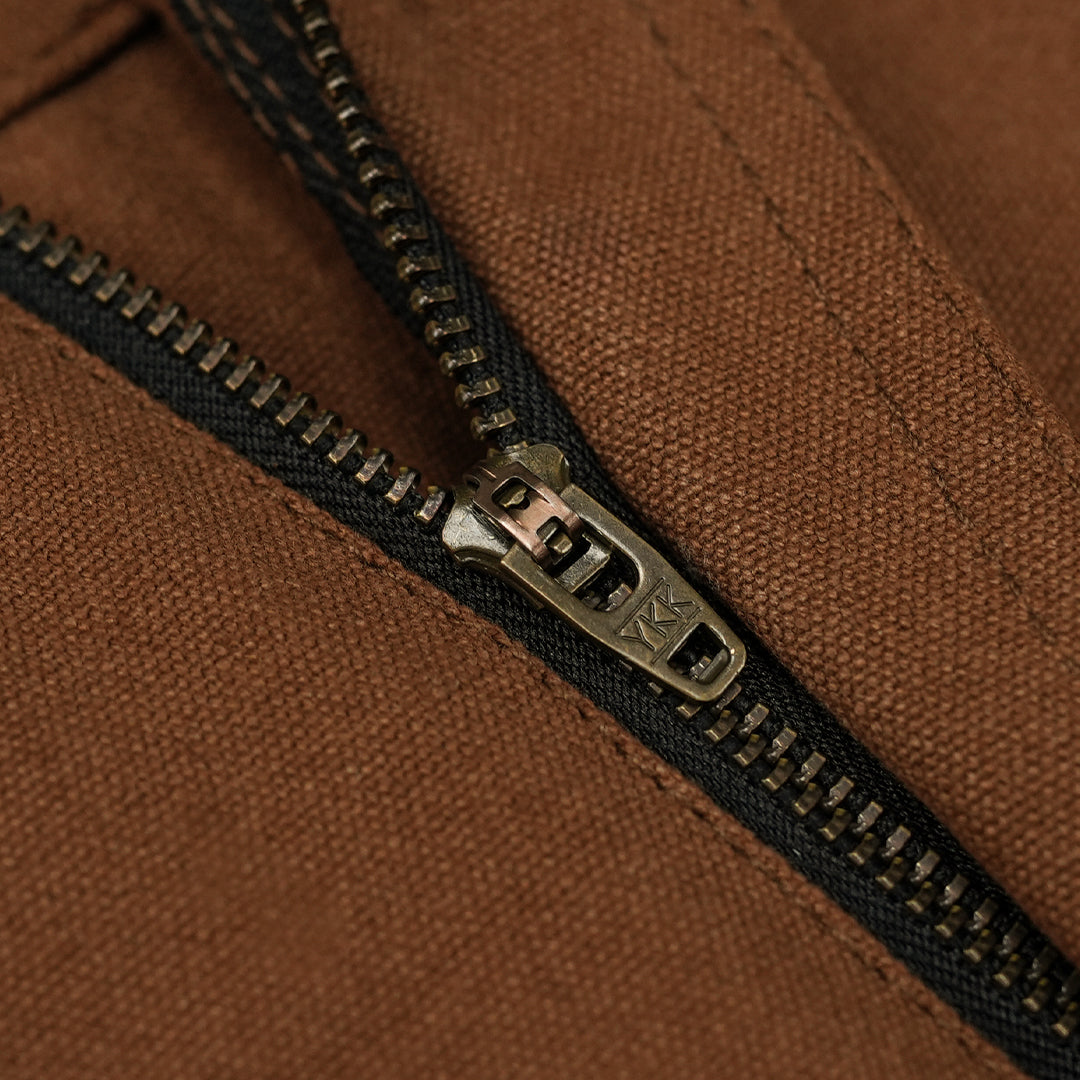 Double Knee Carpenter Fox Brown 12 Oz Duck Canvas Pants For Men (True Straight)