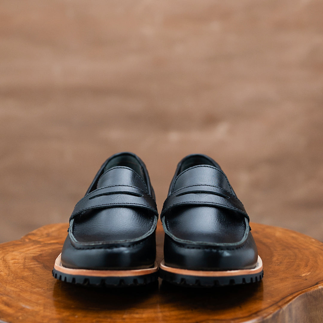 Oslo Penny Loafers (Raven Black) Goodyear Welted