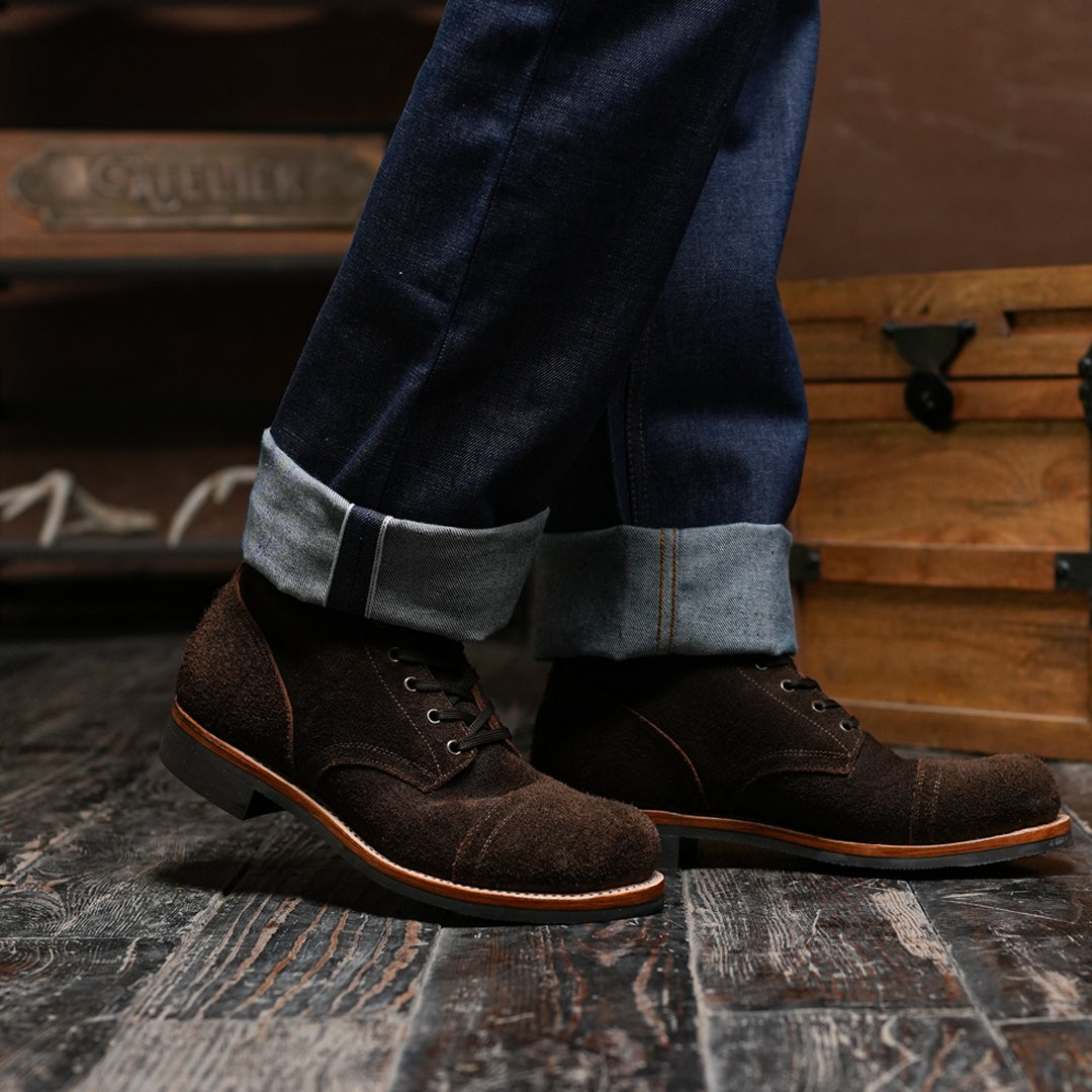 The Brandon Cap Toe Boots (Grizzly Brown) (Munson Last - Goodyear Welted)