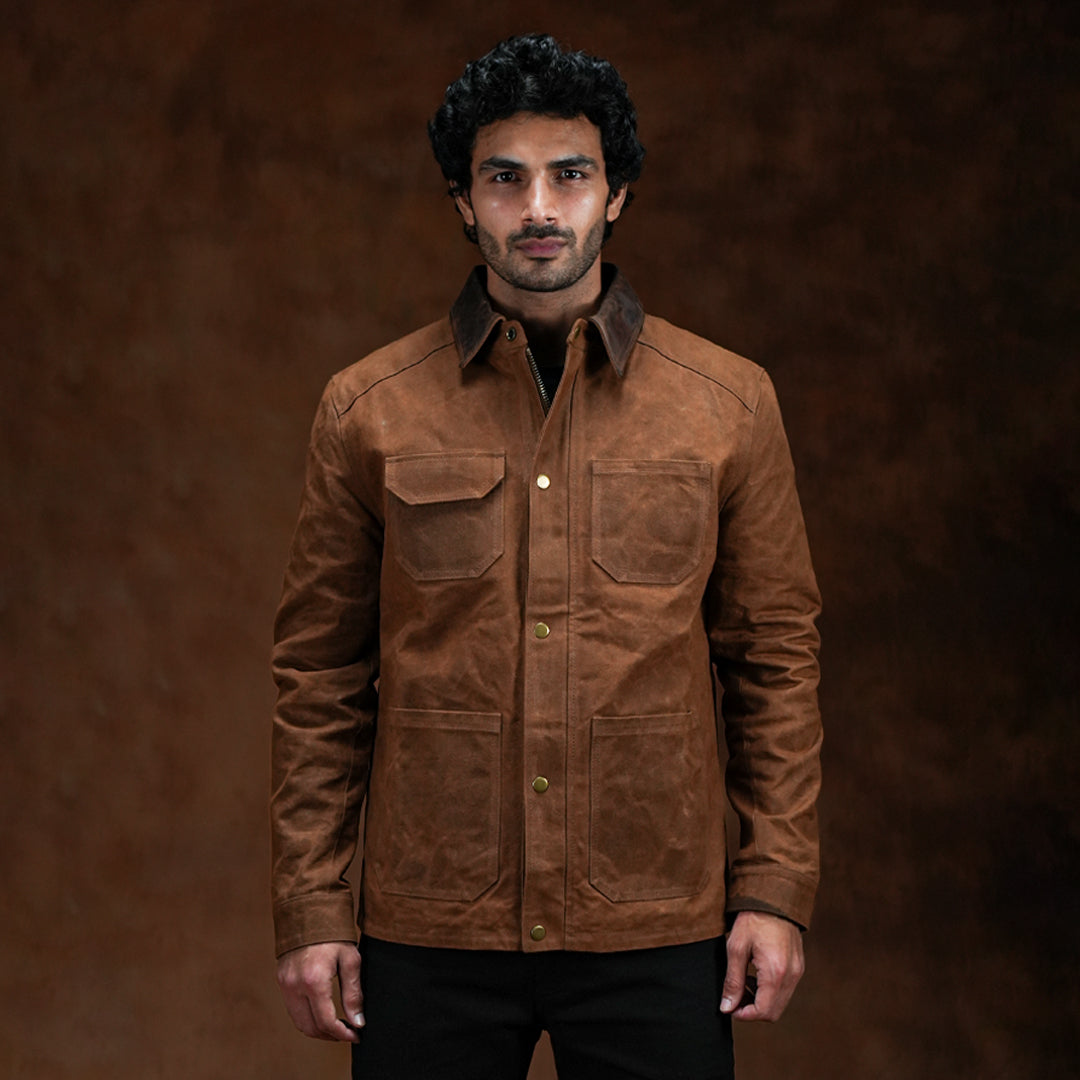 Cabin Jacket Bear Brown 12 Oz Hard Waxed Canvas