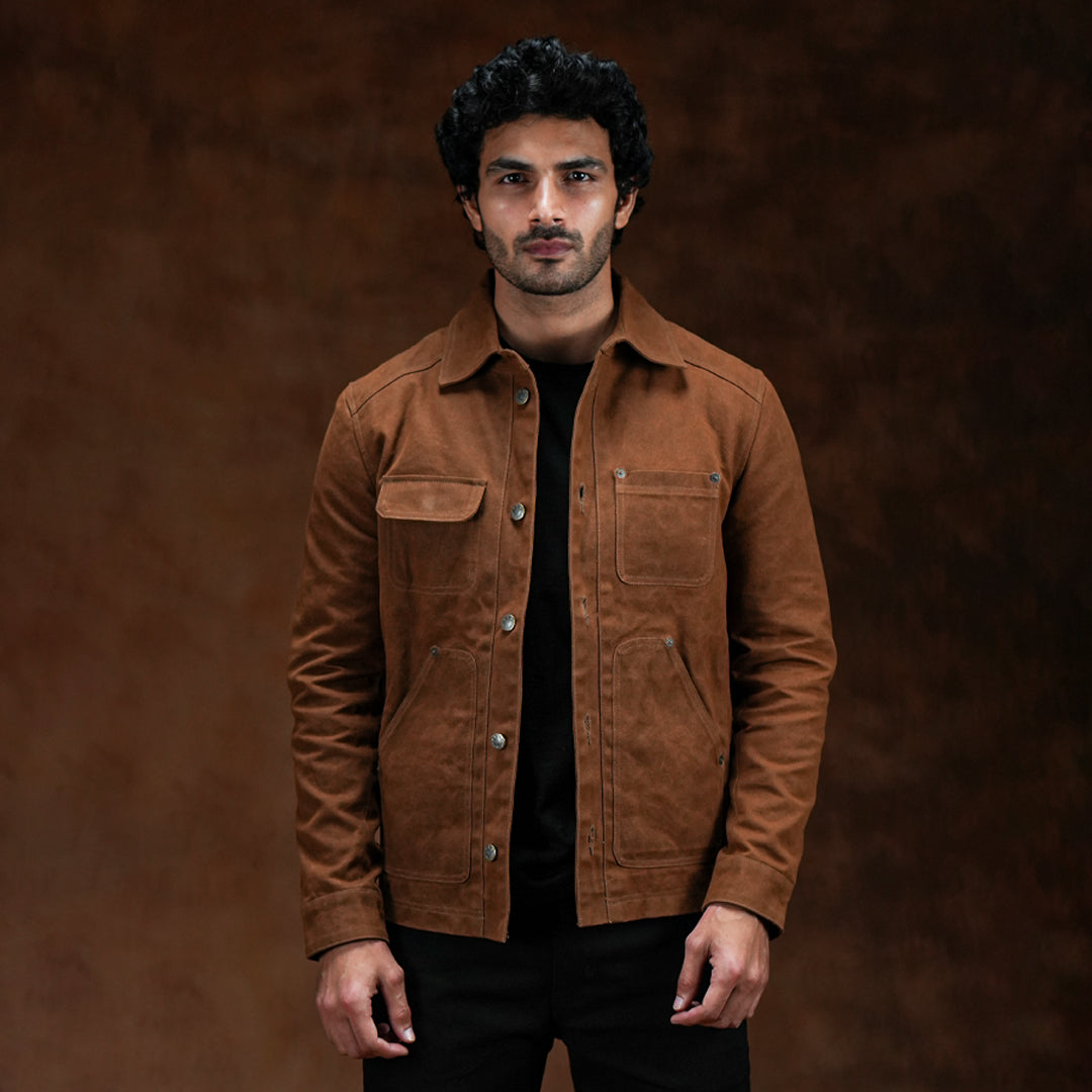 Chore Jacket Bear Brown 12 Oz Hard Waxed Canvas