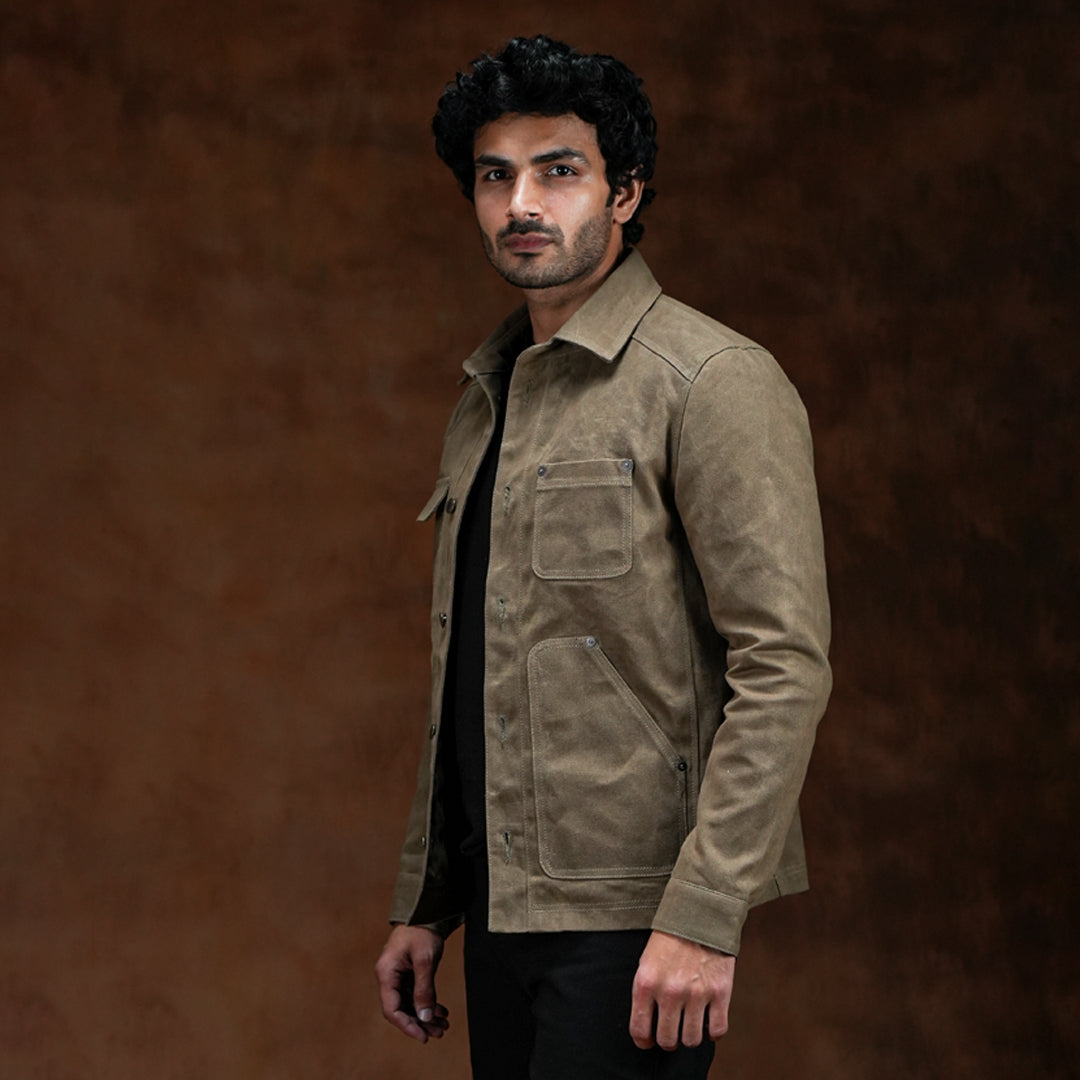 Chore Jacket Field Tan 12 Oz Hard Waxed Canvas