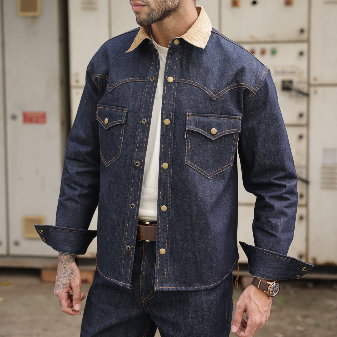Western Over shirt Selvedge Blue Blood