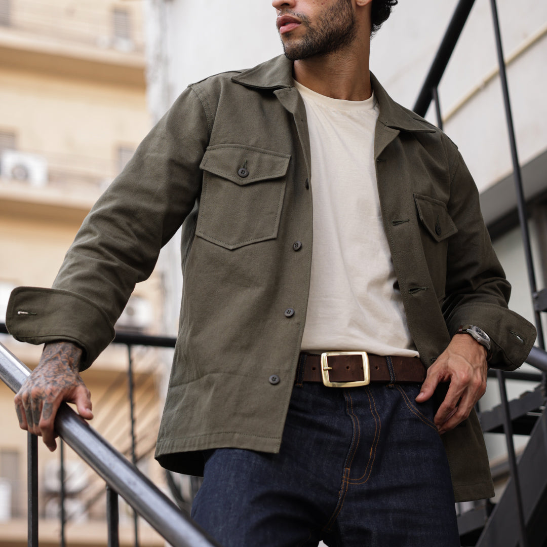 Fatigue Over Shirt Duck Canvas Olive Green