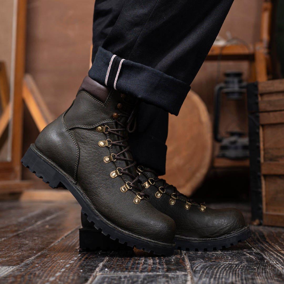 Vintage brown ranger boots US 11/ EUR 44 / Leather / Moss Green