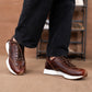 Classic Retro Leather Sneakers (Saddle Tan With White Sole)