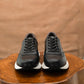 Old Skool Retro Leather Sneakers (Raven Black With White Sole)