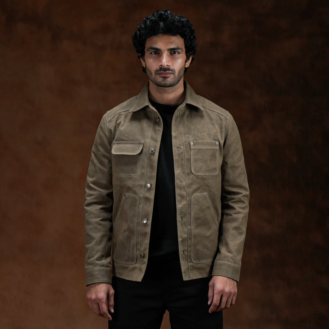 Chore Jacket Field Tan 12 Oz Hard Waxed Canvas