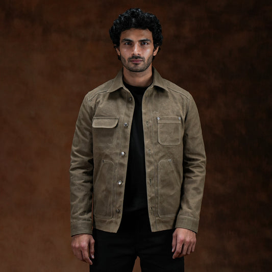 Chore Jacket Field Tan 12 Oz Hard Waxed Canvas