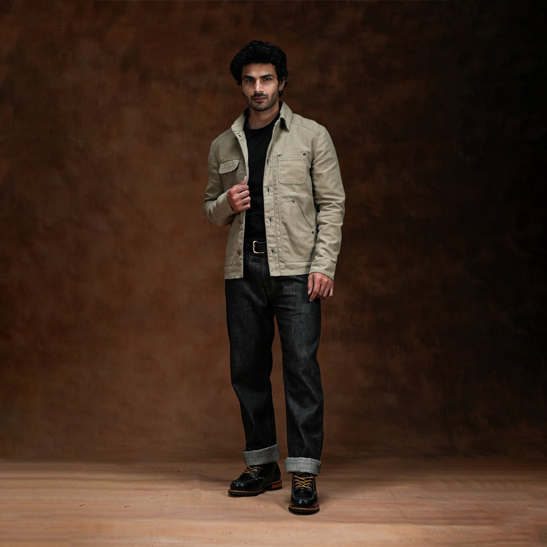 Chore Jacket Sandstorm 12 Oz Oil Waxed Twill