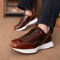 Classic Retro Leather Sneakers (Saddle Tan With White Sole)