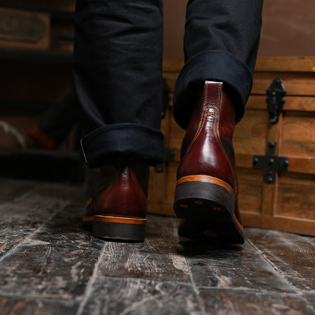 The Brandon Cap Toe Boots (Saddle Tan) (Munson Last - Goodyear Welted)
