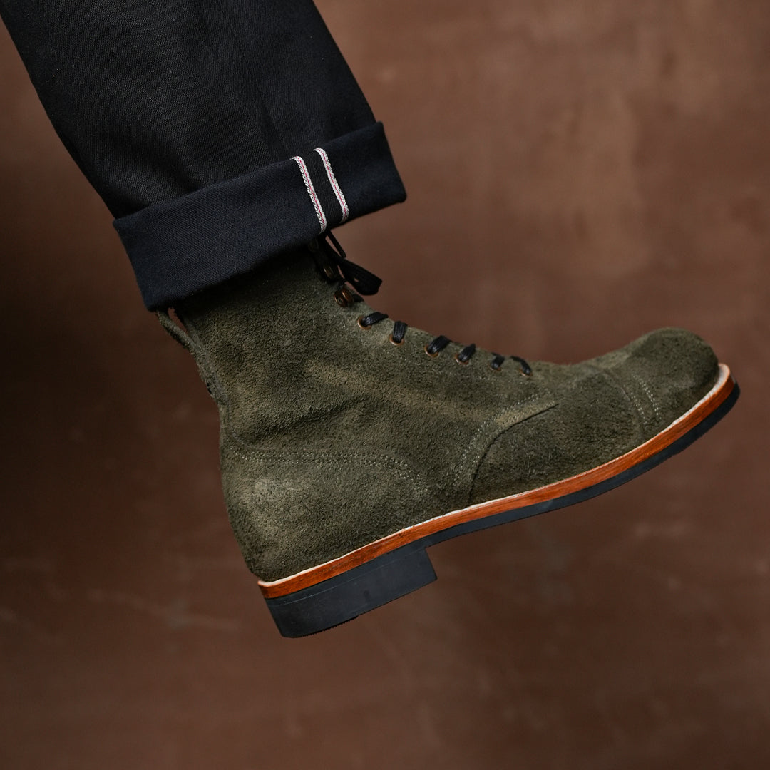 The Brandon Cap Toe Boots (Grizzly Green) (Munson Last - Goodyear Welted)