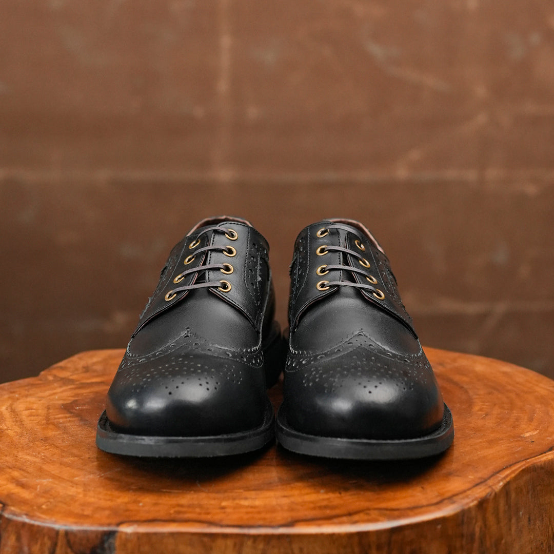 Sterling Brogue Shoes (Raven Black) Goodyear Welted