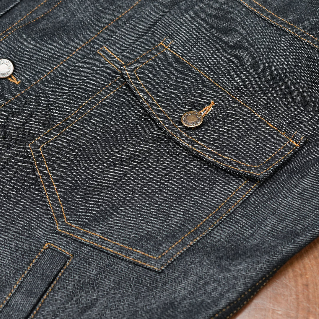 Trucker Type 2 Ghost Black 13 Oz Selvedge Denim