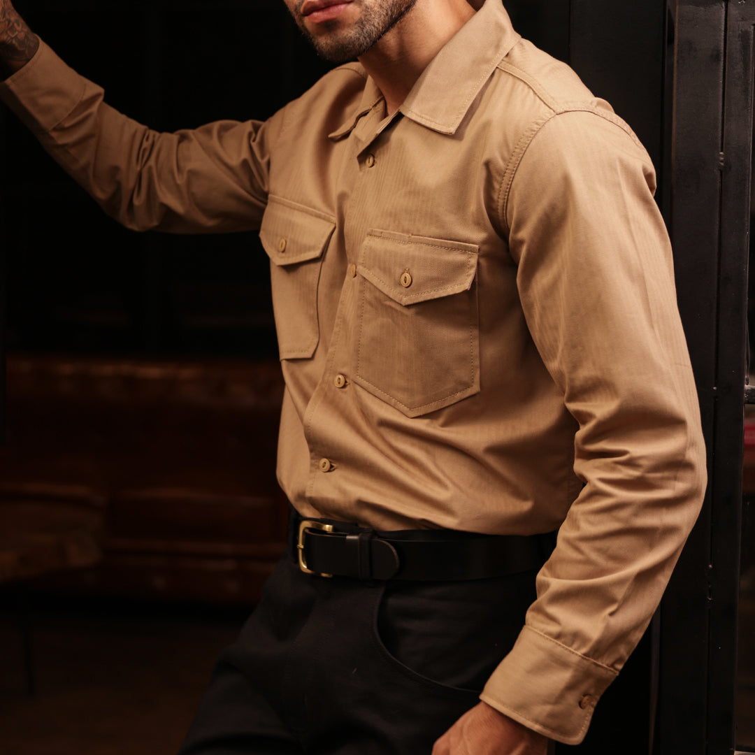 Fatigue Shirt Full Sleeves HBT Khaki