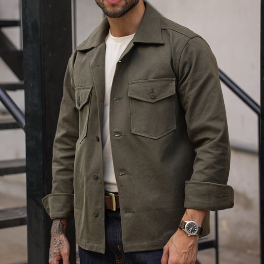 Fatigue Over Shirt Duck Canvas Olive Green