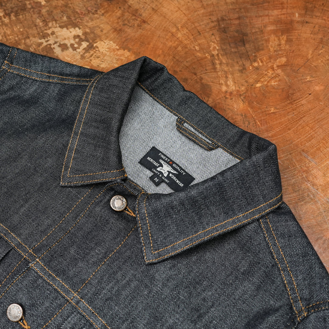 Trucker Type 2 Ghost Black 13 Oz Selvedge Denim